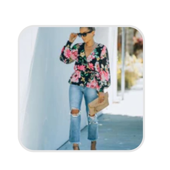 Flying Tomato floral peplum top size M NWOT - Picture 8 of 8